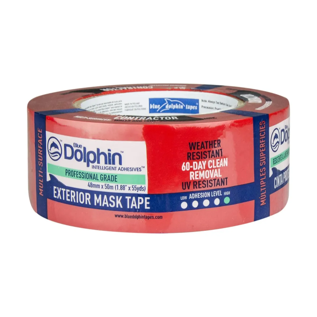 Дельфін MT-PE R тасьма червона, 48 мм × 50 м, Blue Dolphin