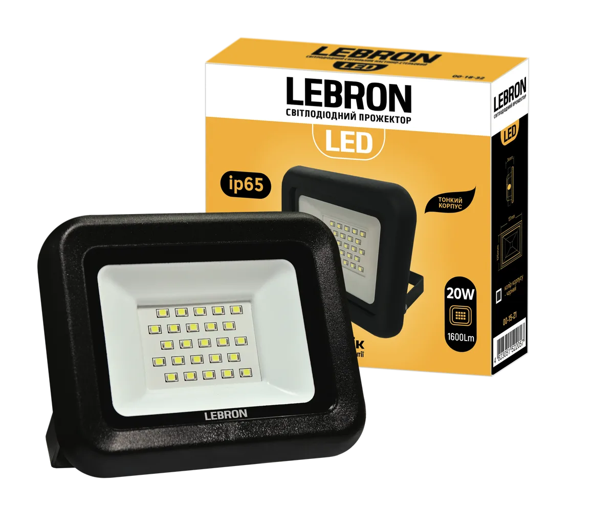 LED прожектор LF, 10W, 6000K, 850Lm, 185-240V, Lebron