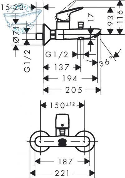 HG Logis набір змішувачів до ванни7110000+71400000+26553400, Hansgrohe