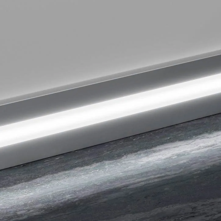 Плінтус алюмінієвий Prolight Metal Line 89/6L/6 срібний, 60 мм, Profilpas