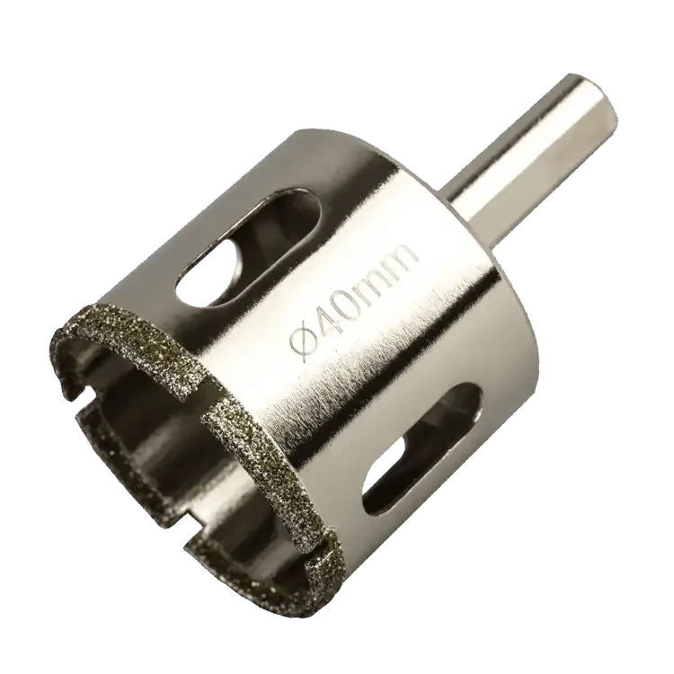 Коронка алмазна по керамограніту та плитці хвостовик 1/4" HEX, Ø40 мм, Haisser
