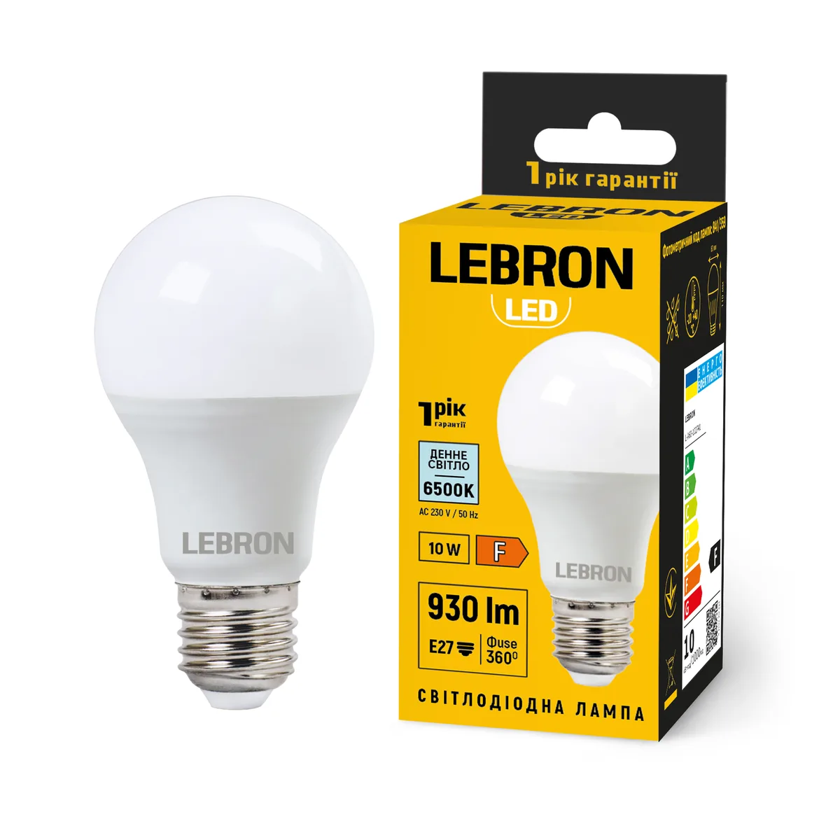Лампа LED А60 10W E27 холодне світло, Lebron