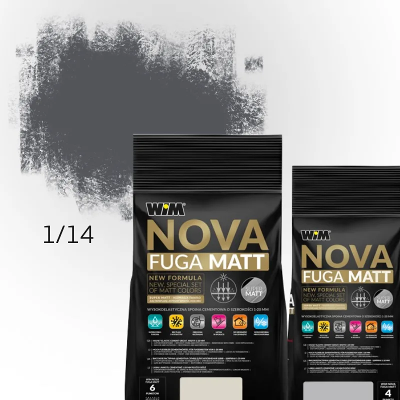 Фуга для швів Nova Matt, 2 кг, Антрацит 1/14, Wim