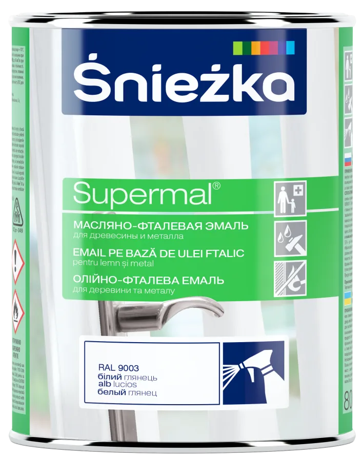 Супермаль ол фтал RAL 9003 Снежка 0.8 л Польща, Sniezka