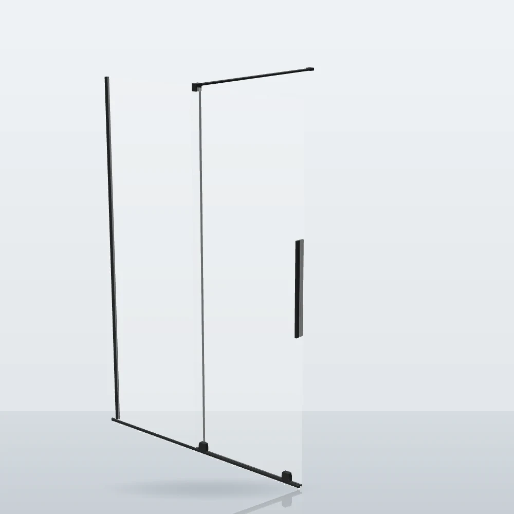 Душова перегородка Furo Black Walk-in двері 438Rx2000 чорний/прозоре, Radaway