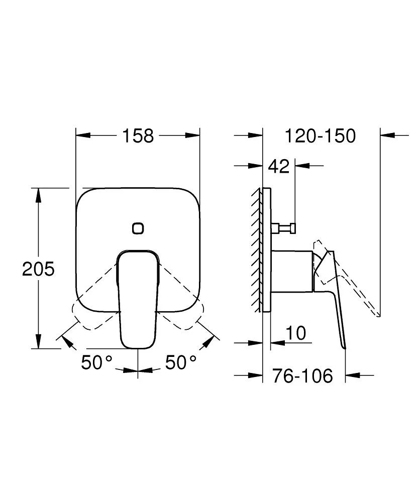 Cubeo змішувач для ванни ПМ, Хром, Grohe