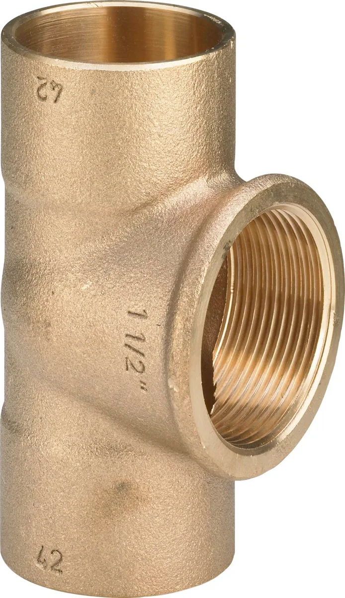 Трійник 94130g 22×1/2×22, Бронза, Viega