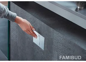 OMEGA60 Square змивна клавіша для подвійного змиву врівень зі стіною білий дзеркальна глянцевий хром, Хромований, Geberit