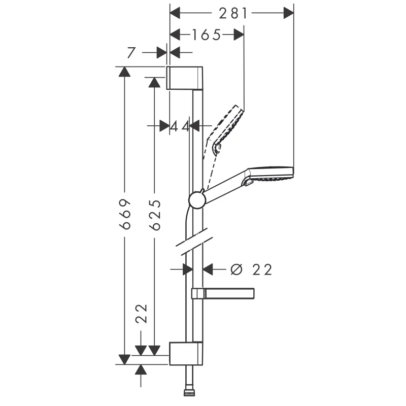Logis набір душовий 71402000+26553400, Hansgrohe