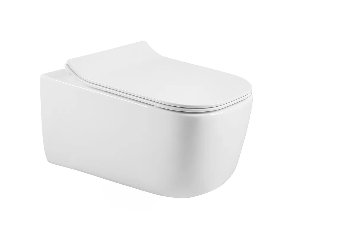 Hippo Rimless унітаз підвісний сидіння тверде Slim slow-closing, 51×35×36 см, Volle