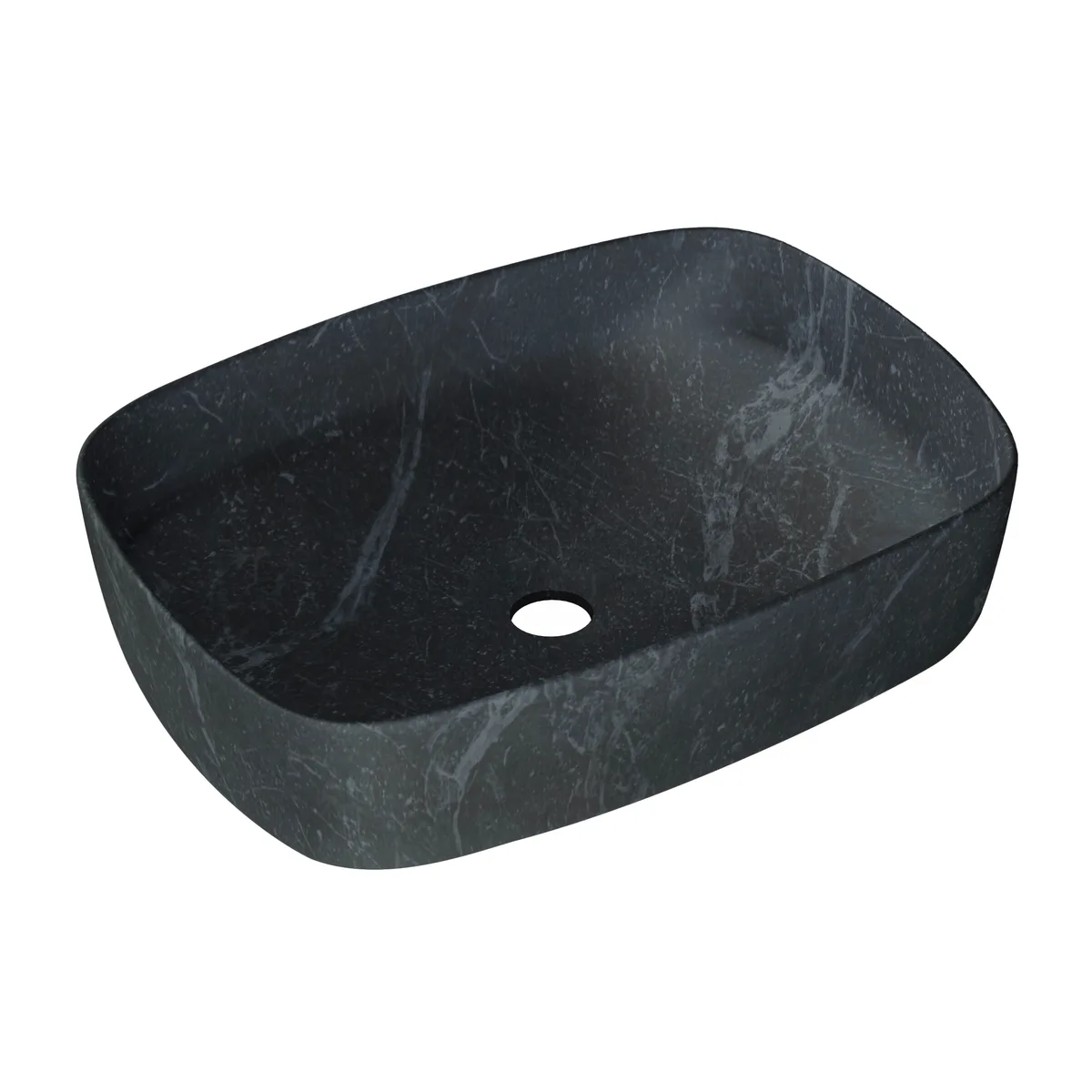 Piedra умивальник накладний темний, 50×37×13,5 см, Мармур, Volle