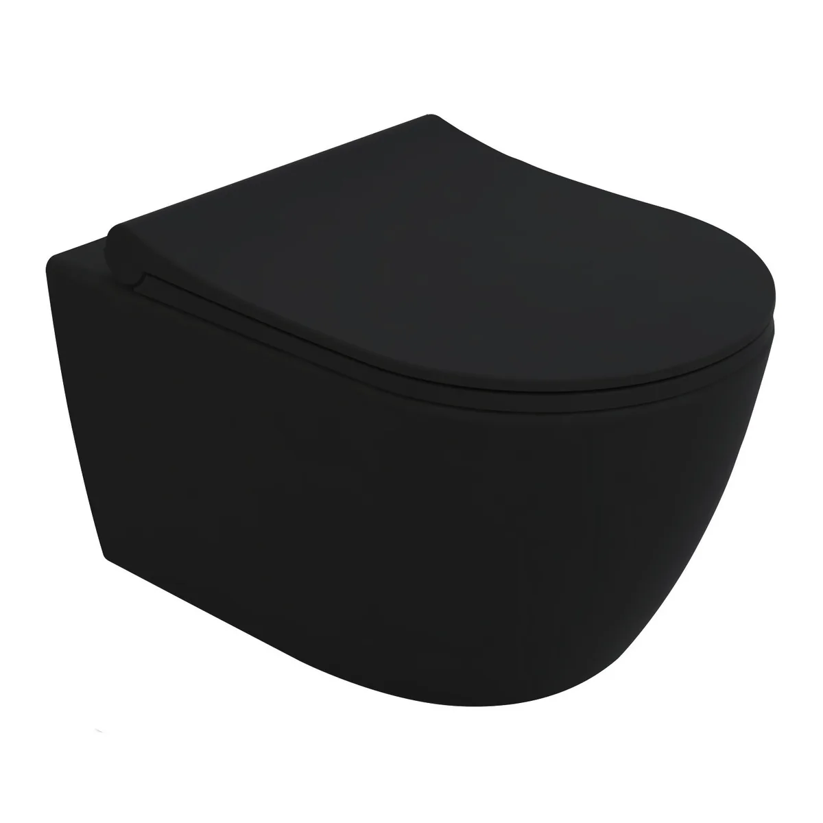 Cante Rimless унітаз підвісний сидіння Duroplast Slim slow-closing de la noche, 51×35,5×33 см, Volle