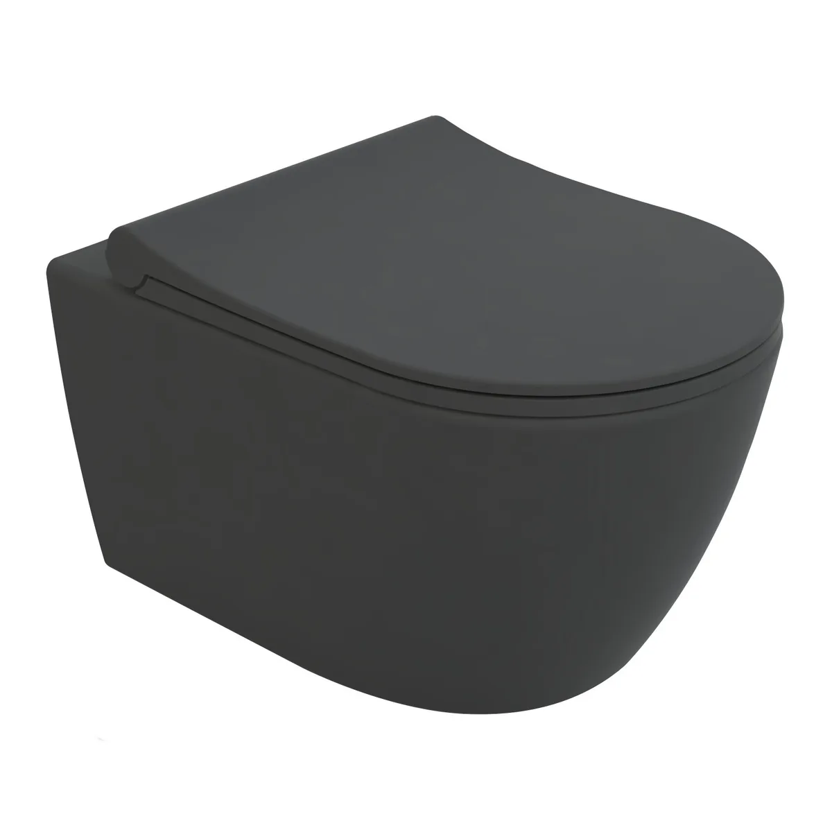 Cante Rimless унітаз підвісний сидіння Duroplast Slim slow-closing de la antracita, 51×35,5×33 см, Volle