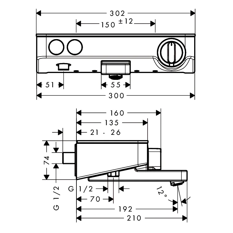 Shower Tablet Select Термостат для ванни, Hansgrohe