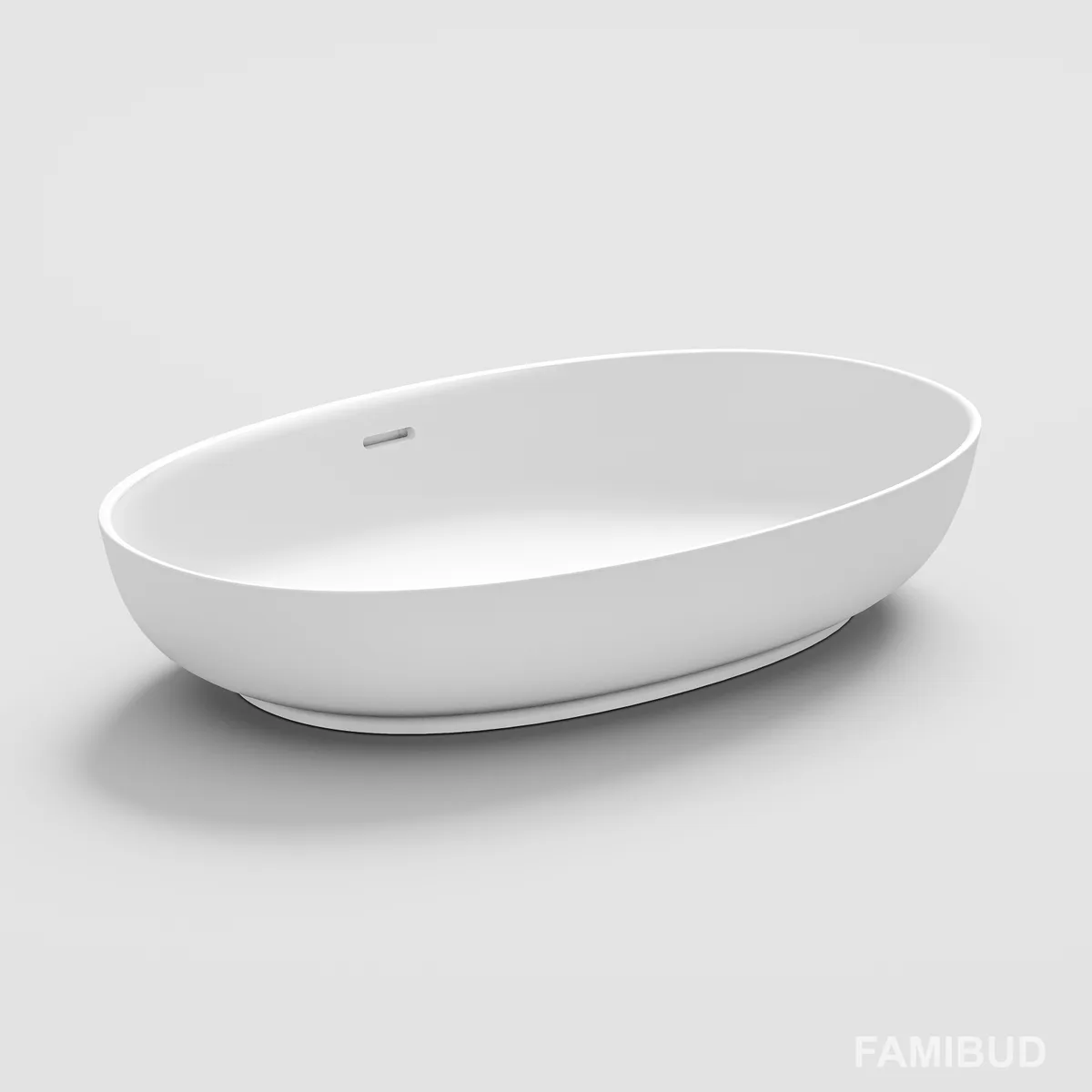 Умивальник накладний кам'яний Solid surface, 65×40×15,2 см, Білий матовий, Volle
