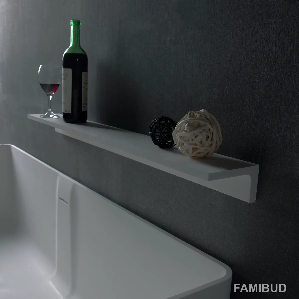 Поличка кам'яна Solid surface ×65 мм