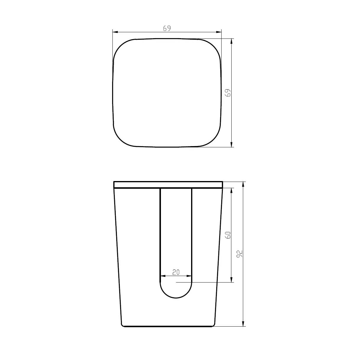 Коробочка для спонжиків кам'яна Solid surface, 70×70×105 мм, Volle