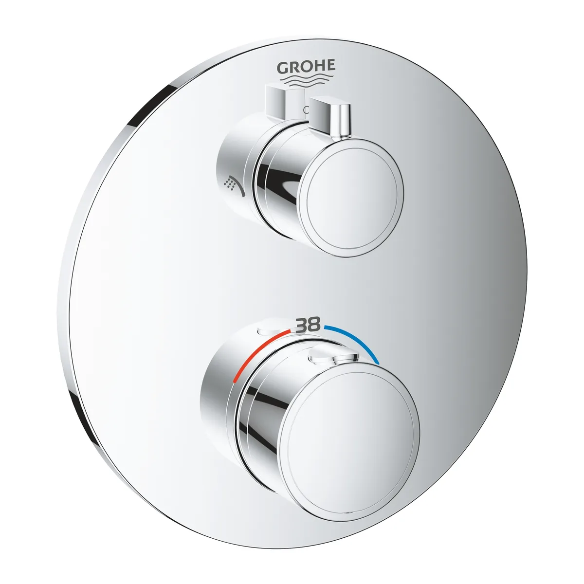 Grohtherm Термостат для душу з перемикачем на 2 положення верхній ручний душ, Grohe