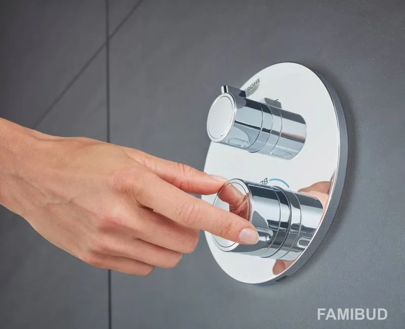 Grohtherm Термостат для душу з перемикачем на 2 положення верхній ручний душ, Grohe