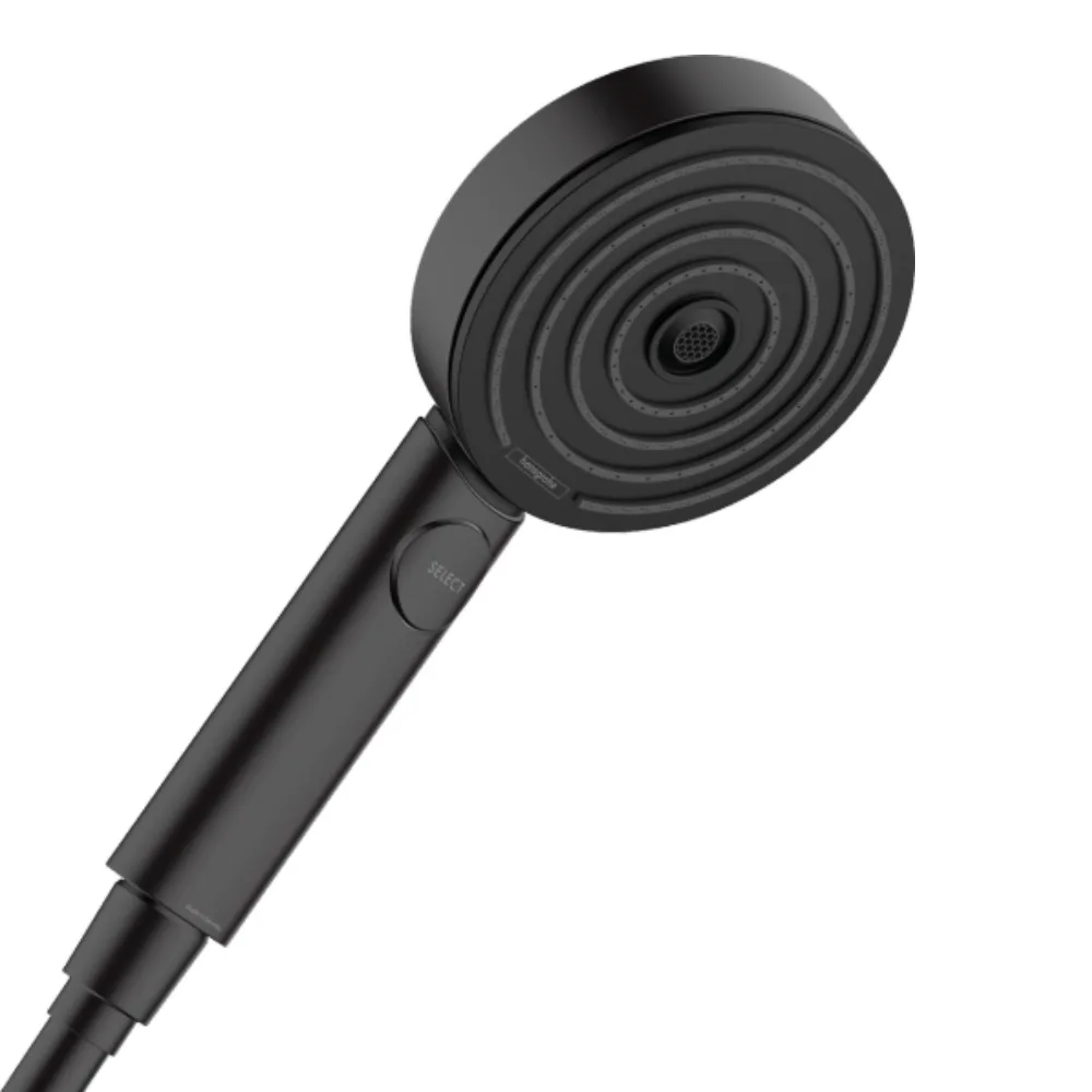 Pulsify ручний душ 105 3jet 3 типи струї PowderRain IntenseRain MonoRain EcoSmart, Чорний матовий, Hansgrohe