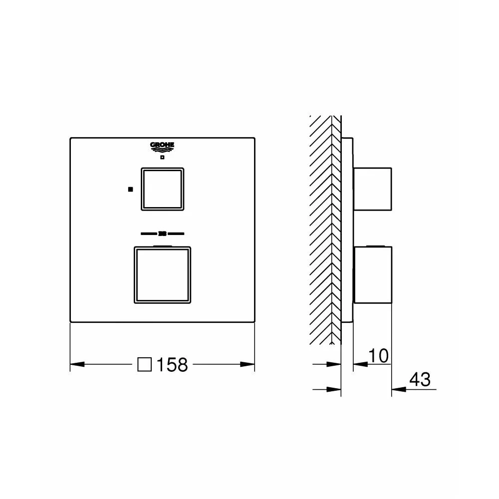 Змішувач для душу Grohtherm Cube 24153000, Grohe
