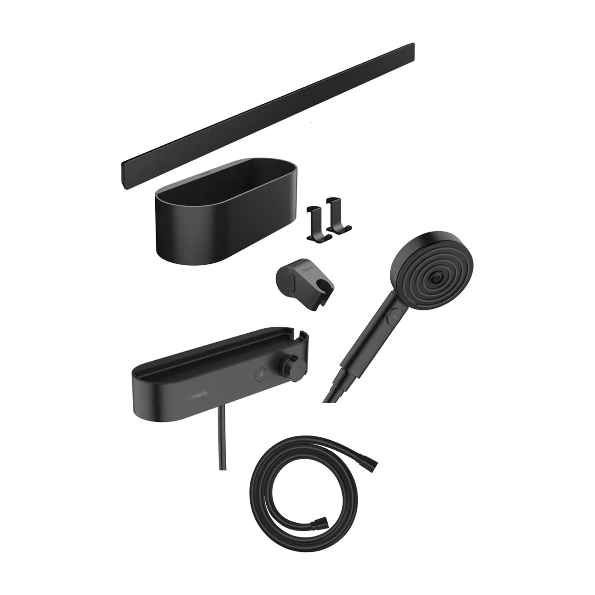 Набір змішувачів Wallstoris 24250, Чорний матовий, Hansgrohe