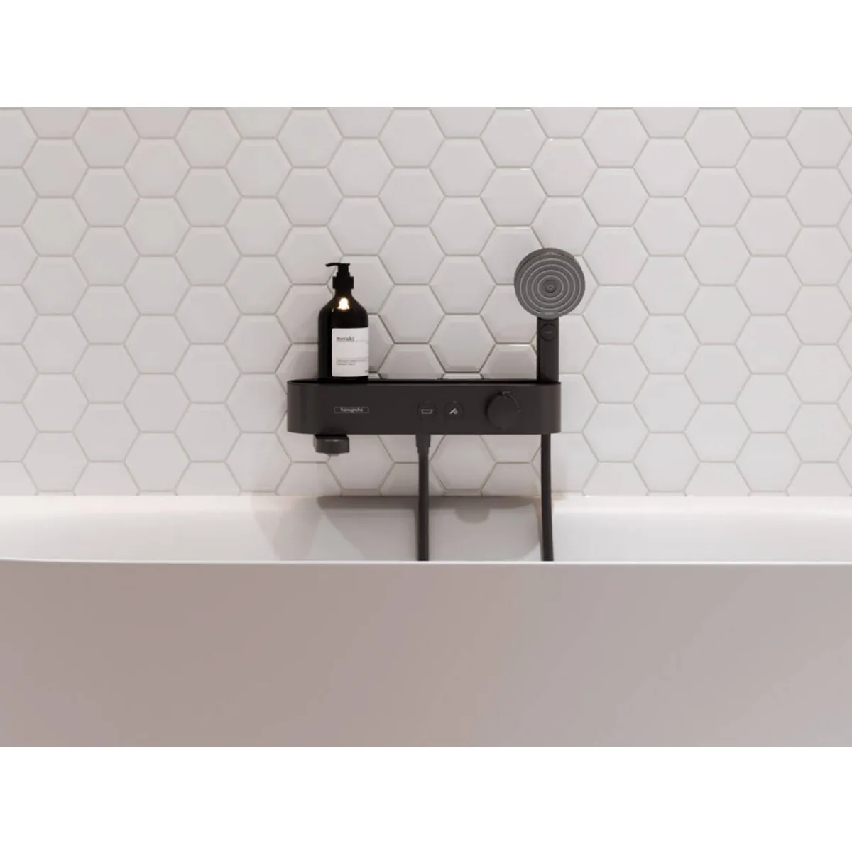 Pulsify термостат для ванни, Чорний матовий, Hansgrohe