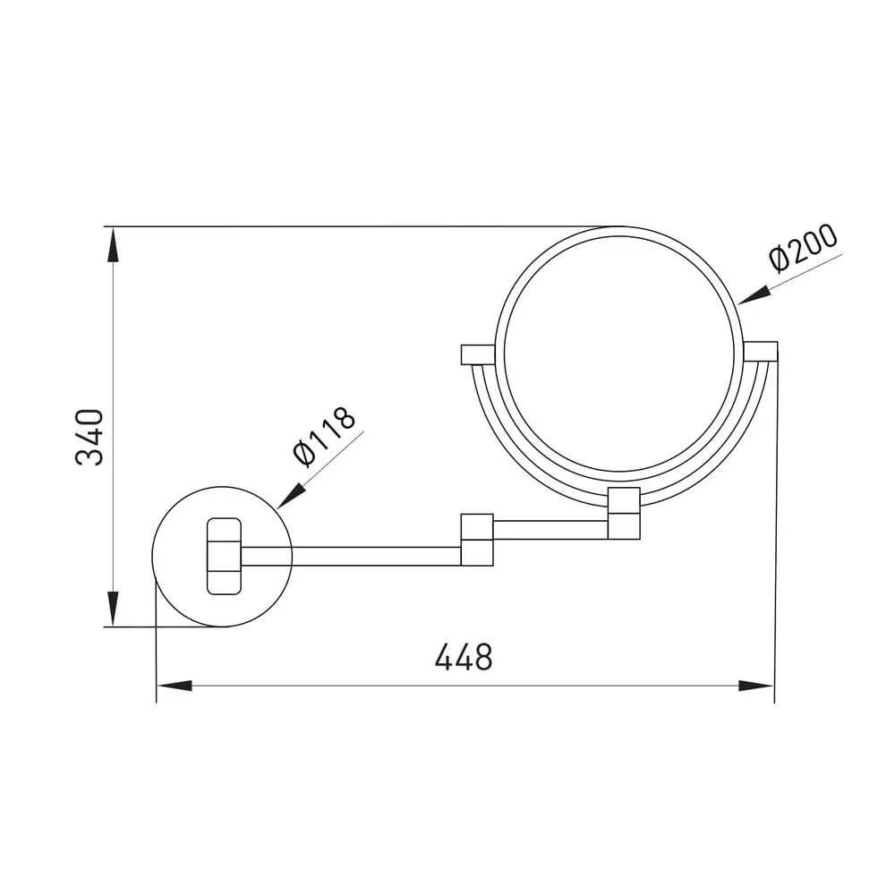 Дзеркало механічне включення підвісне de la noche кругле, Volle