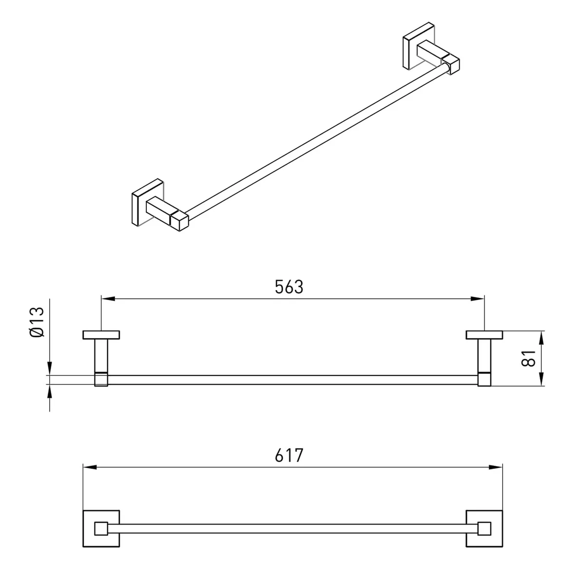 Cuadro тримач рушника cromo, Volle