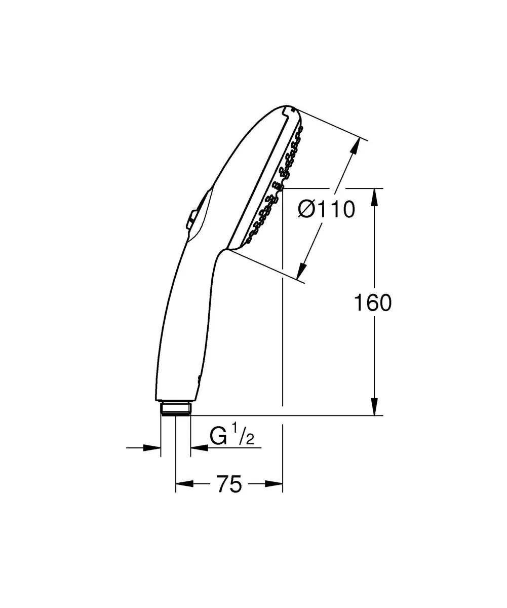 Tempesta 110 ручний душ 2 режими, Чорний матовий, Grohe