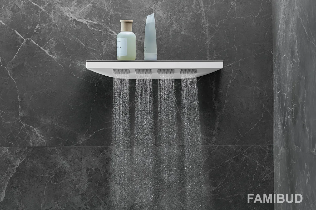 Rainfinity Боковий душ 500 1jet з поличкою, Білий матовий, Hansgrohe