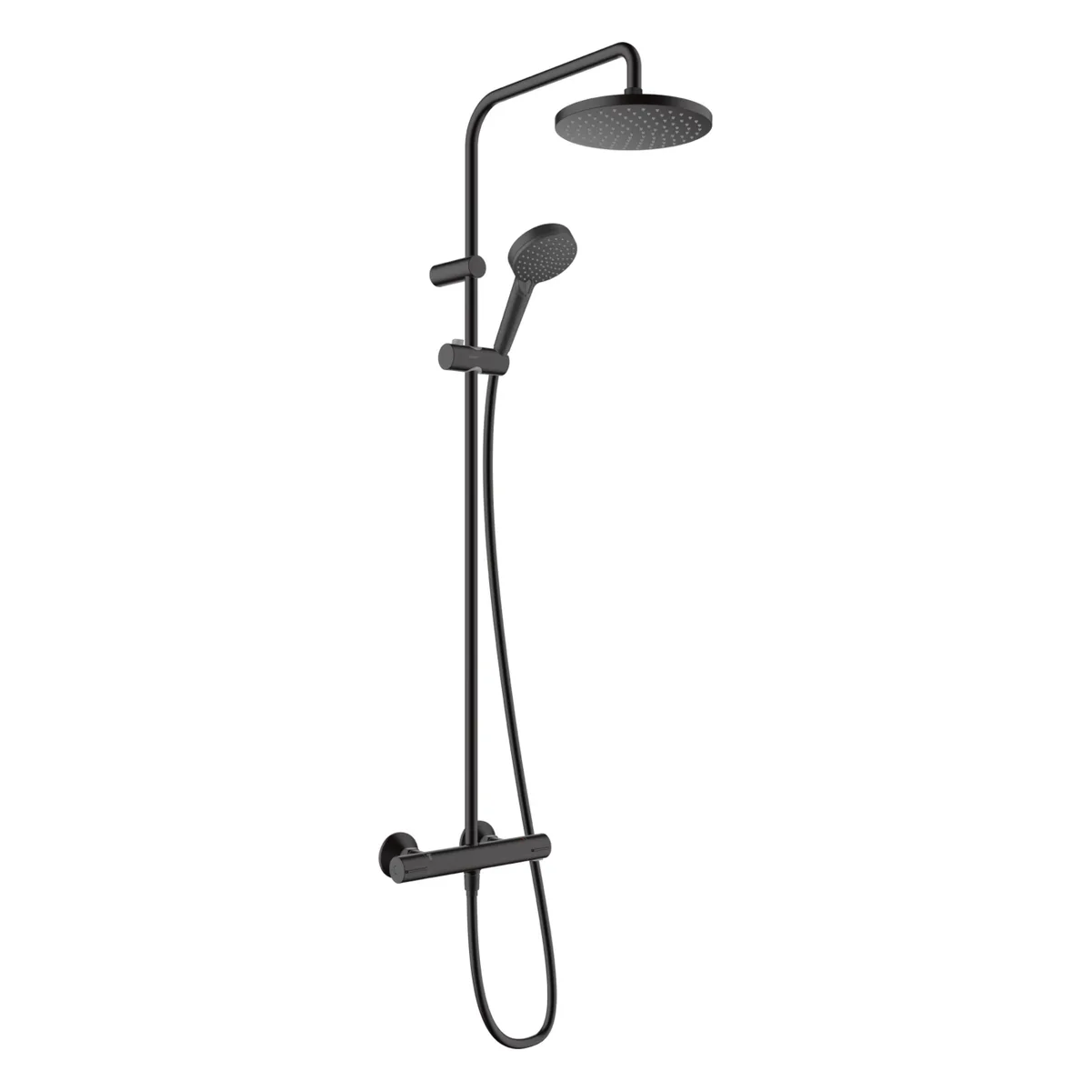 Vernis Blend душова система Showerpipe 220 з термостатом, Чорний матовий, Hansgrohe