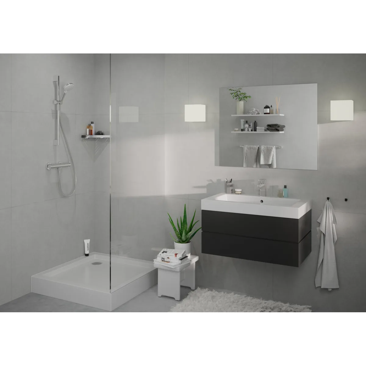 Vernis Blend душовий набір Vario EcoSmart з душовою штангою Crometta, 65 см, Хром, Hansgrohe