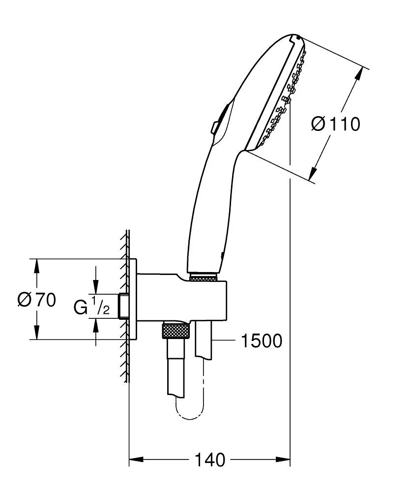 Tempesta 110 душовий набір 2 режими струменю, Grohe