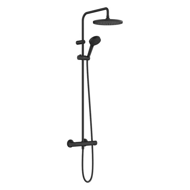 Vernis Blend душова система Showerpipe 240 з термостатом 1jet, Чорний матовий, Hansgrohe