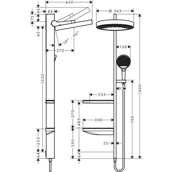 Rainfinity Showerpipe Душова система 360 1jet
