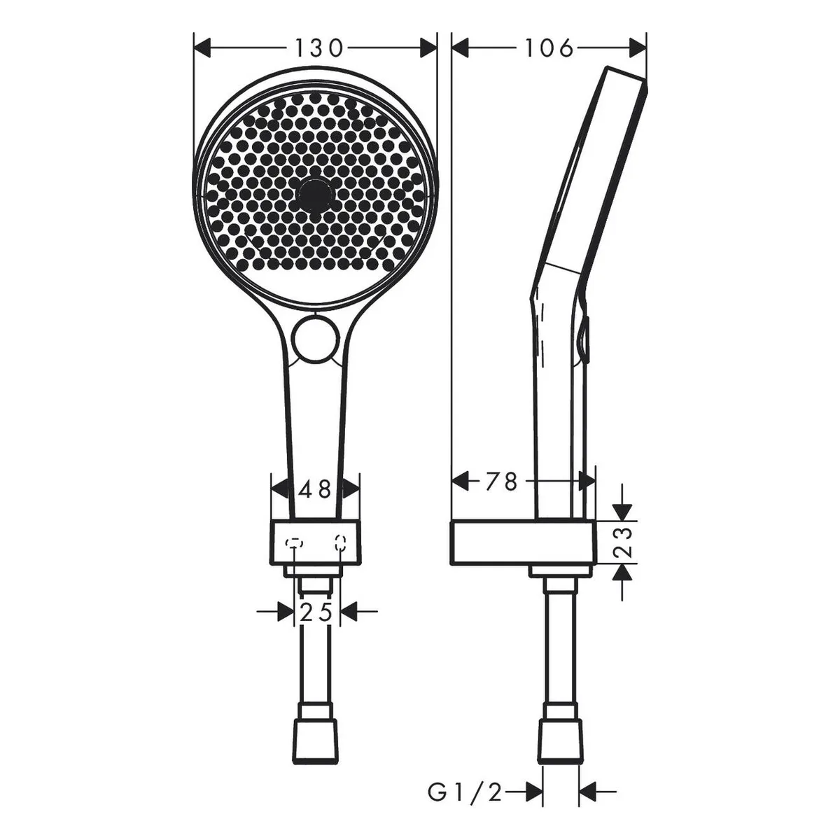 Rainfinity Душовий набір 130 3jet зі шлангом, 125 см, Білий матовий, Hansgrohe