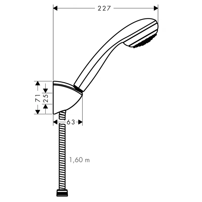 Crometta 85 1jet Porter'C Душовий набір 1,60 м, Хром, Hansgrohe