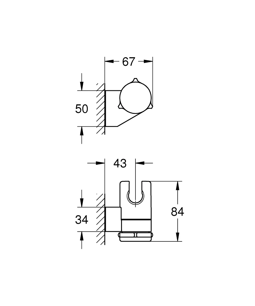 Tempesta тримач для ручного душу, Чорний матовий, Grohe