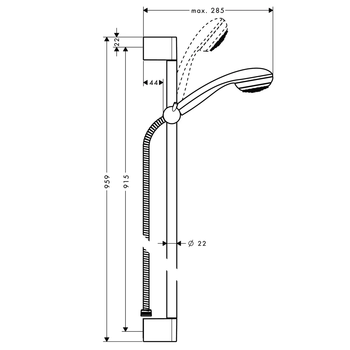 Crometta Душевой набір, 959 мм, Hansgrohe