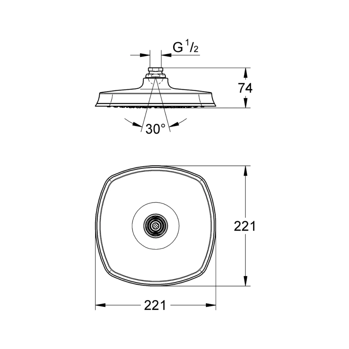 Grandera Верхній душ, Grohe