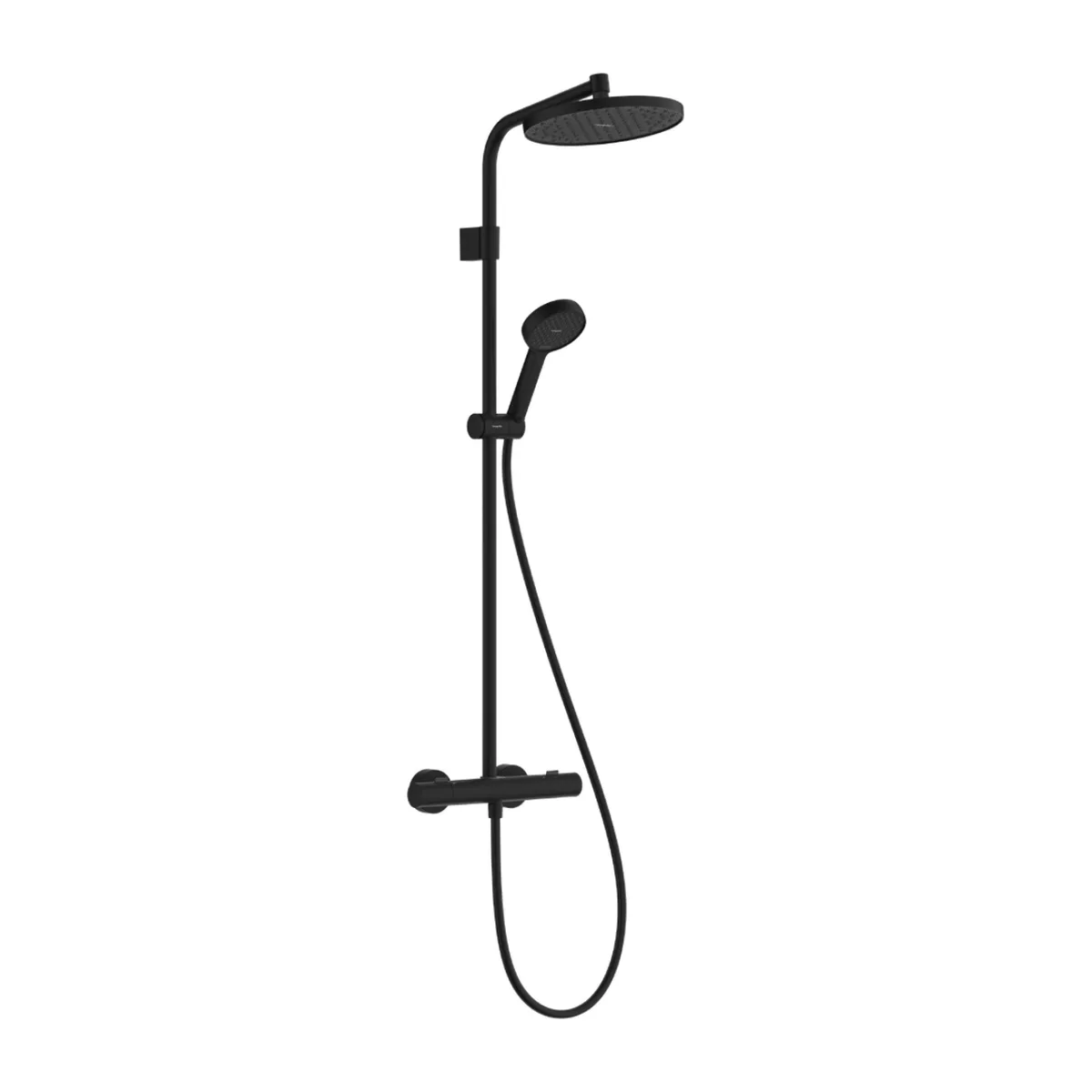 Activera S 240 1jet EcoSmart Showerpipe душова система з термостатом, Чорний матовий, Hansgrohe