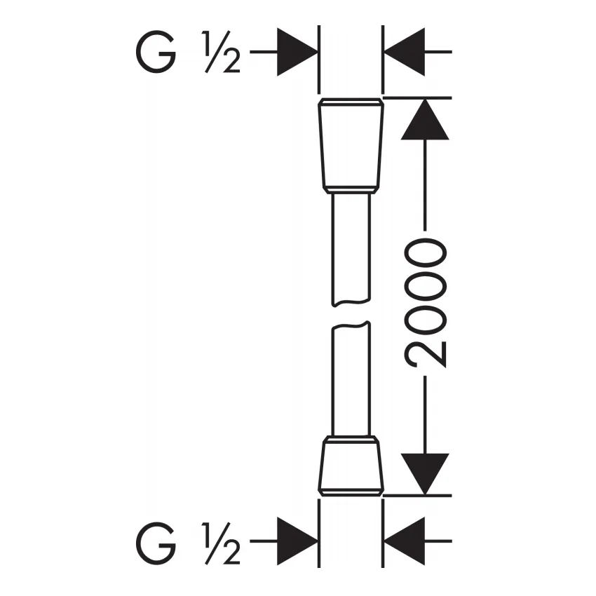 Comfortflex Шланг 2,00 м ½", Хром, Hansgrohe