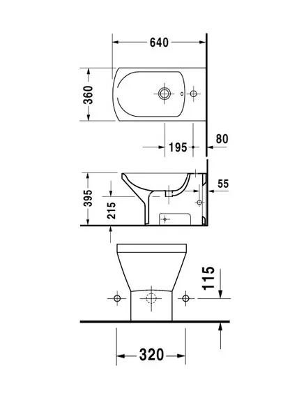 Caro Біде підлогове, Duravit