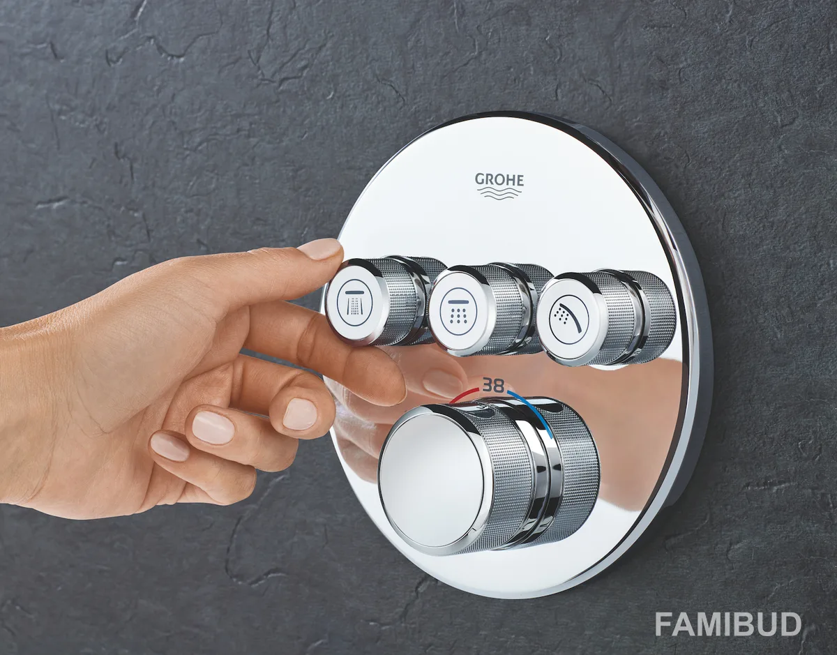 SmartControl Термостат для душу ванни з 3 кнопками накладна панель, Grohe