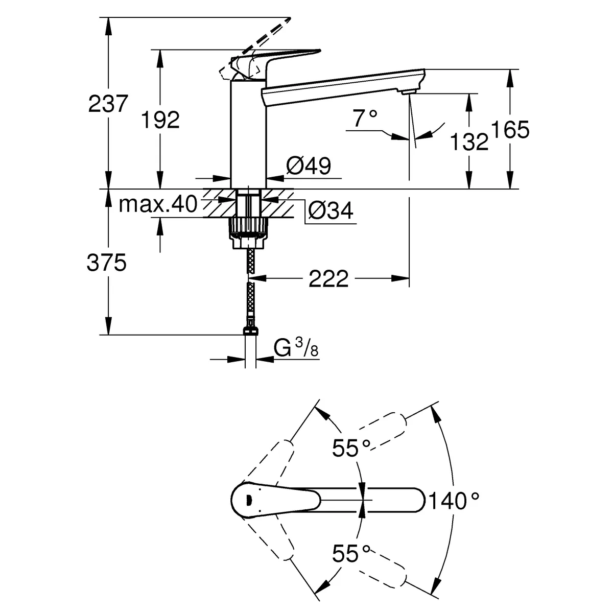 Змішувач для умивальника Start, Grohe