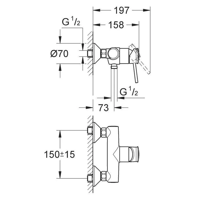 Bauclassic Змішувач для душу одноважільний, Grohe