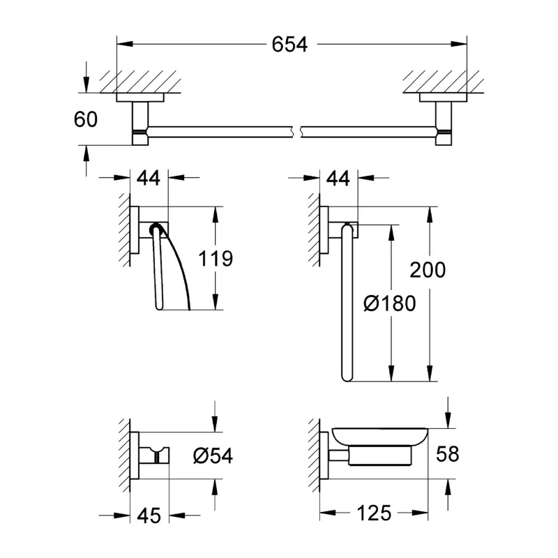 Essentials Набір аксесуарів 40344001, Grohe