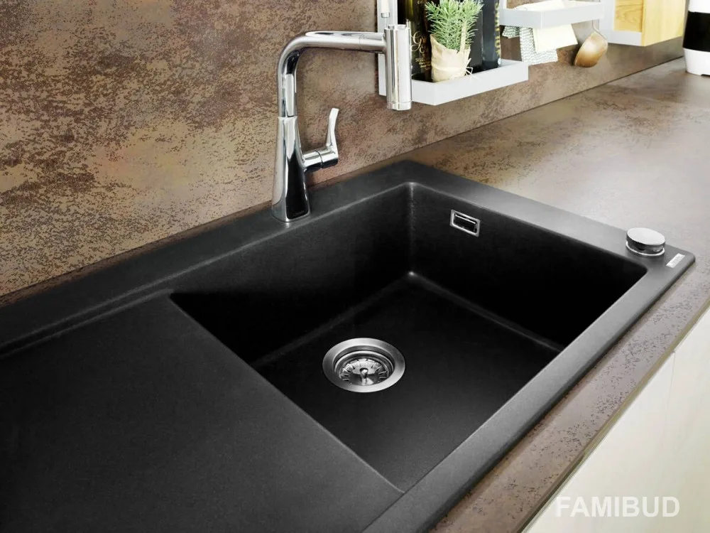 S514-F450 Мийка для кухні вбуд 450 з крилом графіт, Чорний, Hansgrohe