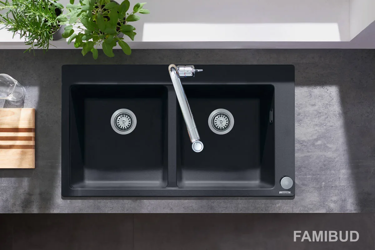 Кухонна мийка кам'яна 43316170, Чорний, Hansgrohe